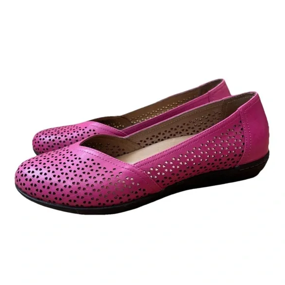 Dansko Neely Perforated Pink Leather Ballet Flats Women’s Size 37 6.5-7 Comfort - Picture 1 of 5